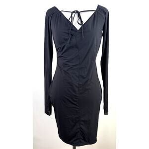 Skims Black Jelly Sheer Wrap Off The Shoulder Dress New with tags Size XL